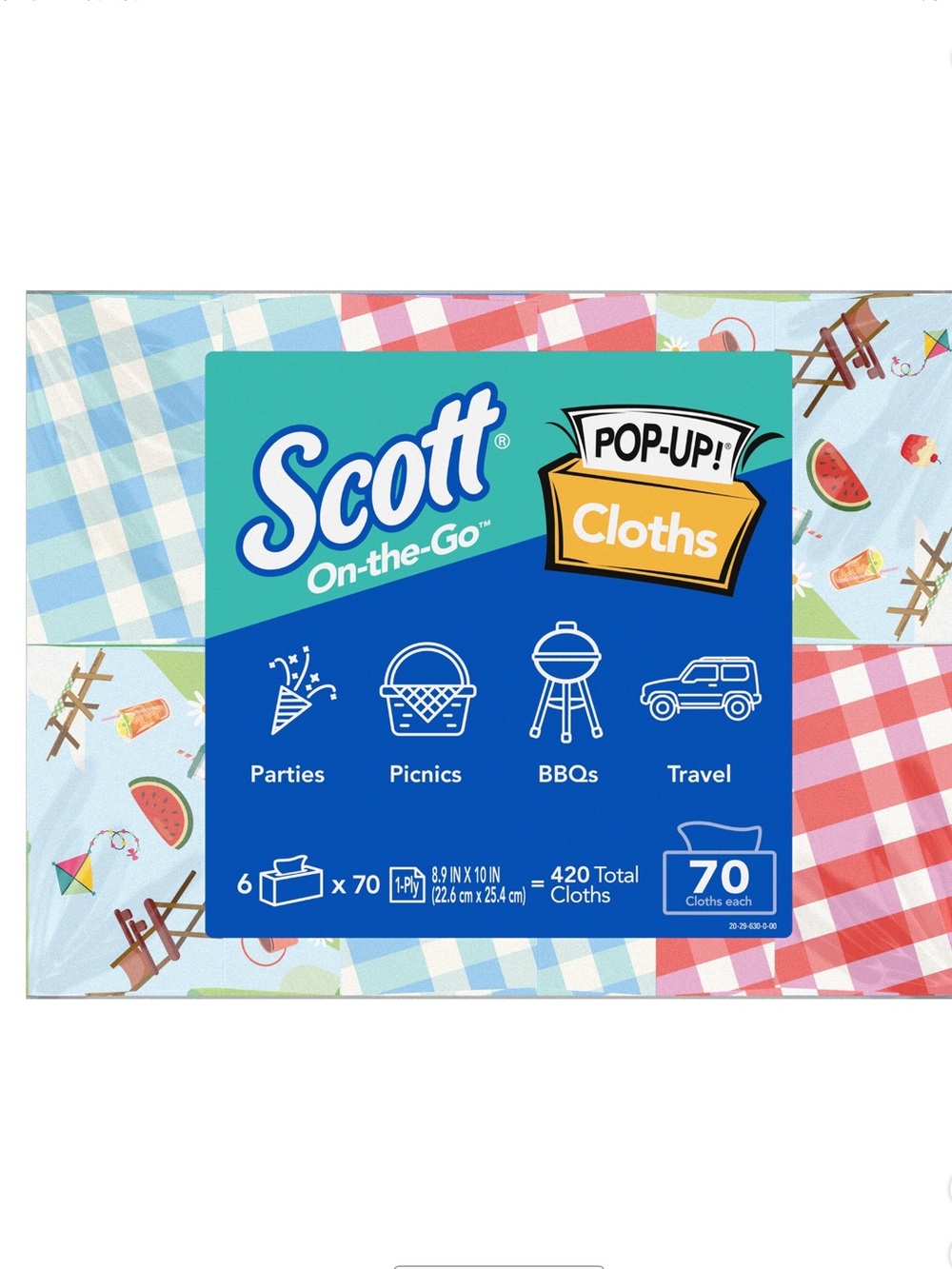 Scott On-the-Go Pop-Up Cloths, 70 Sheets, 6-Pack